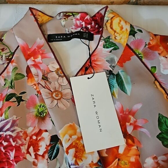 NWT Zara Floral Kimono top size XS - Picture 6 of 10